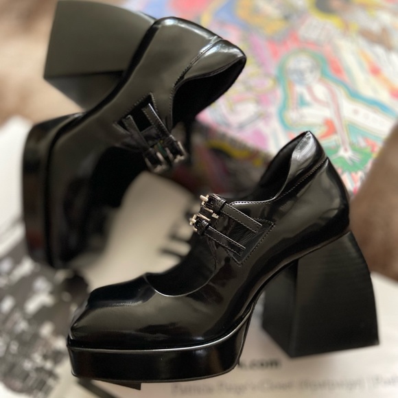 Free People X Jeffrey Campbell Reine Double Strap Platform Block Heel Mary Janes - Picture 9 of 11